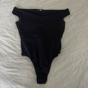 Missguided off the shoulder black bodysuit